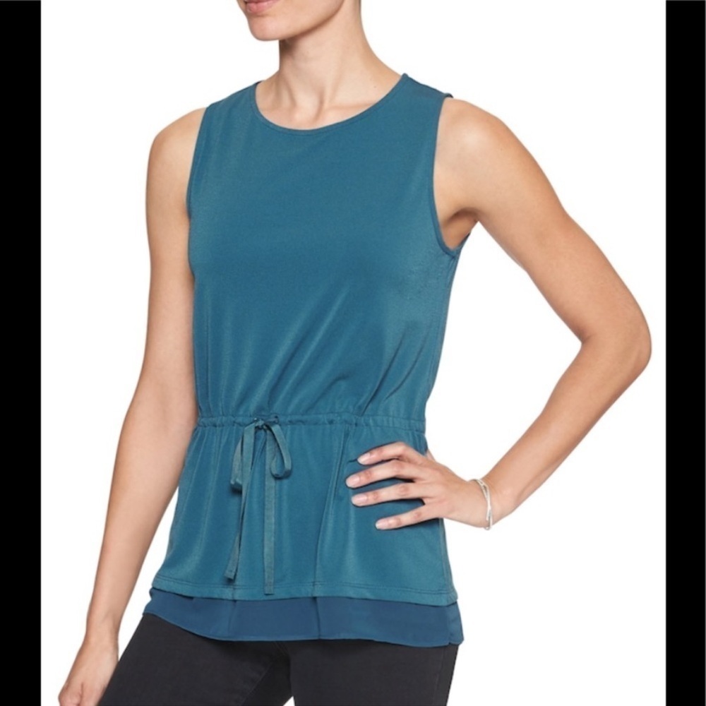 Banana Republic Factory Blue gray  sleeveless Split hem tank